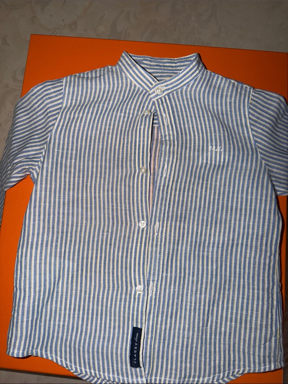 Classic Blue and White Striped Men’s Button-Down Shirt - Classic
